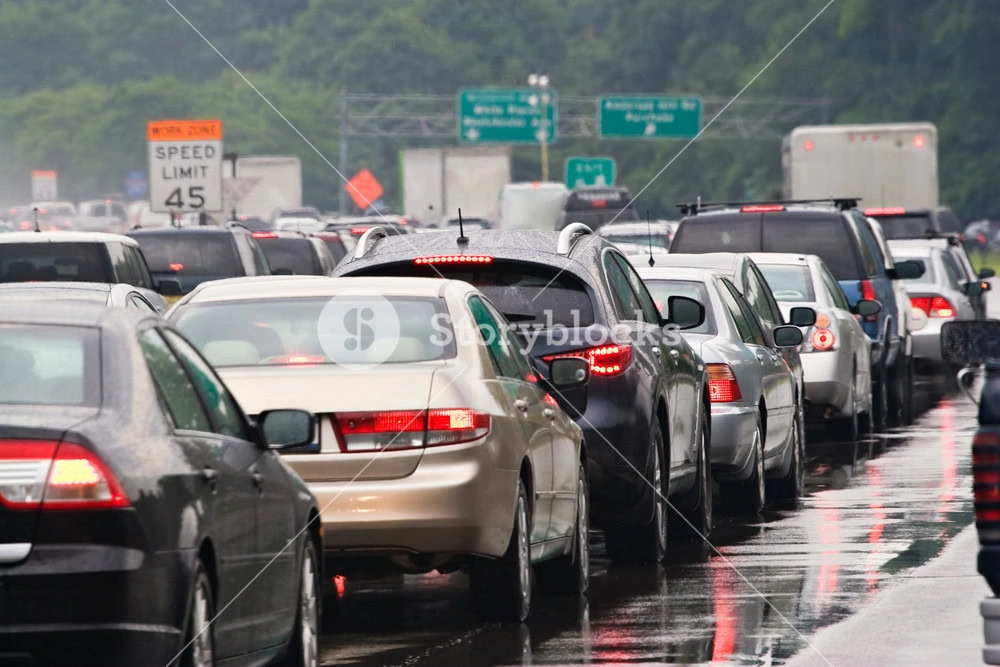 Cars backed up in traffic