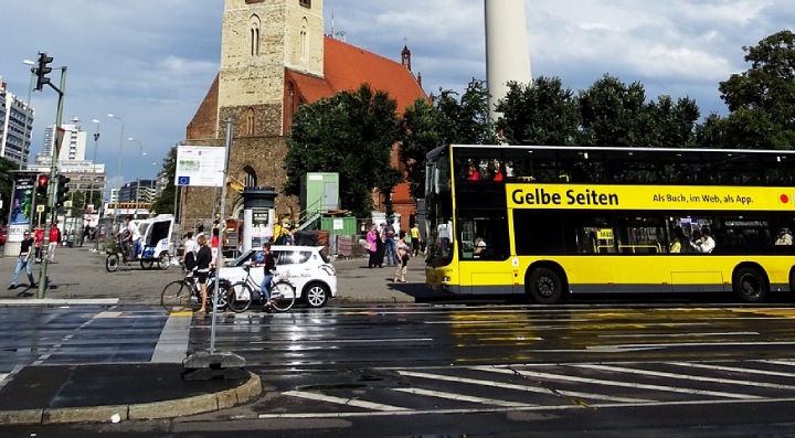 A bus in the city