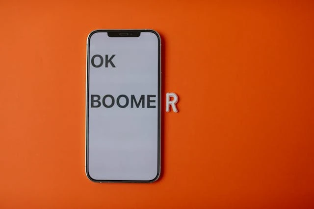 A sign that says OK Boomer